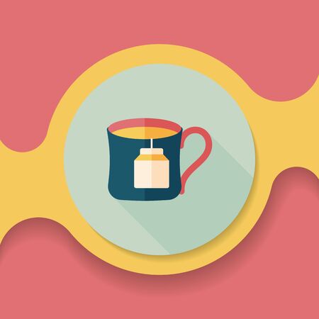 Coffee cup flat icon with long shadow tea cup Coffee cup flat icon with long shadow tea cup