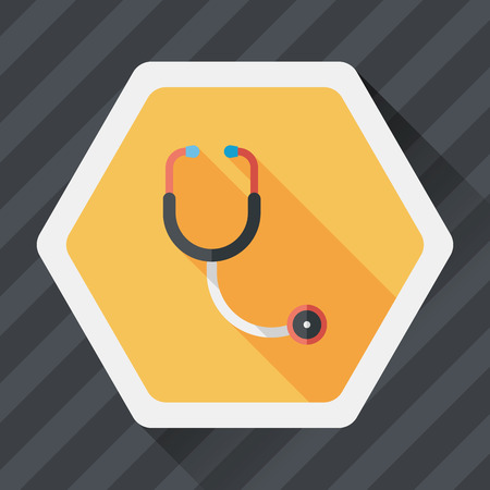 stethoscope flat icon with long shadow,のイラスト素材