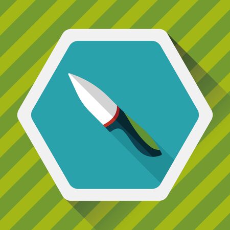 kitchenware fruit knife flat icon with long shadowのイラスト素材