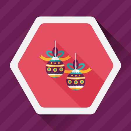 Christmas ball flat icon with long shadow,のイラスト素材
