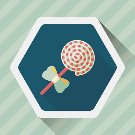lollipop flat icon with long shadowのイラスト素材