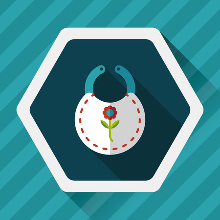 baby bib flat icon with long shadowのイラスト素材
