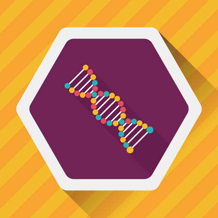 DNA flat icon with long shadowのイラスト素材