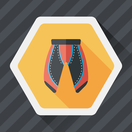cycling shorts flat icon with long shadow,esp10のイラスト素材