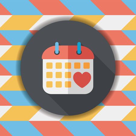 wedding day calendar flat icon with long shadow,eps10のイラスト素材