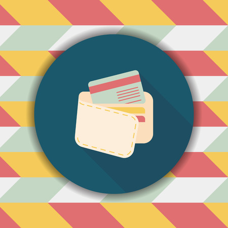 shopping wallet flat icon with long shadow,eps10のイラスト素材