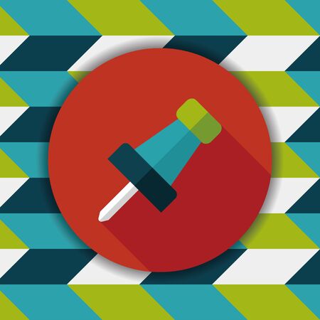 push pin flat icon with long shadow,eps10のイラスト素材