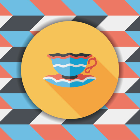 Coffee cup flat icon with long shadow tea cup Coffee cup flat icon with long shadow tea cup