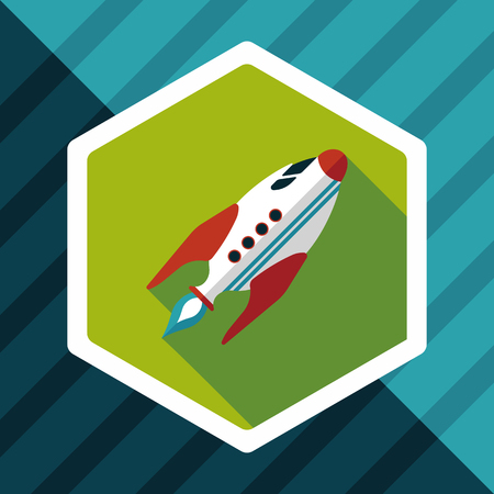 Space rocket flat icon with long shadow,eps10のイラスト素材