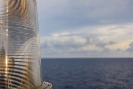 Marine sea signal lantern or navigation aid on offshore oil and gas operation.の写真素材
