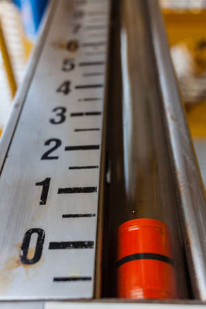 Level indicator or sight glass transmitter use for identification level of liqued in oil and gas operation.の写真素材