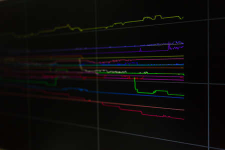 Colour business finance chart, diagram, bar, graphs. Financial graphs and charts for analyzing data.の写真素材