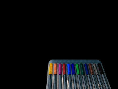 Pen color in black color backgroundの写真素材