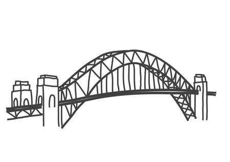 illustration of Sydney Harbour bridge, australiaのイラスト素材