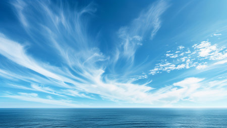 Beautiful seascape with blue sky and clouds. Nature composition.の素材