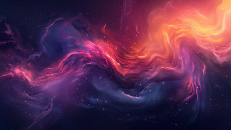 Abstract space background with nebula and stars. 3d illustration.の素材