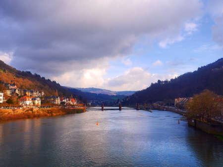 View from the bridge in Heidelbergの写真素材