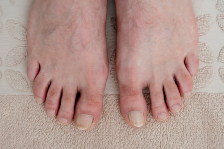 Close-up of a mens feet without manicure and toeの写真素材