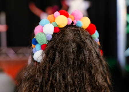 a bright head accessory - a headband on a womansの写真素材