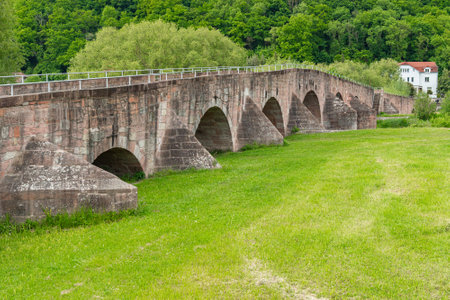 The Stone Arch Bridge is the former borderの写真素材