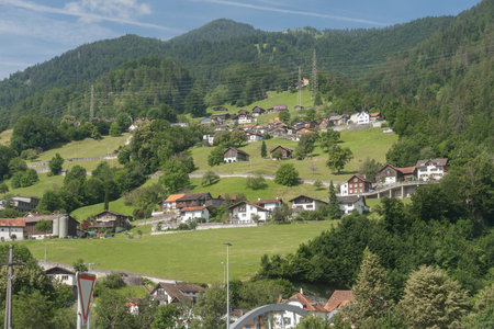 Alpine village landscapeの写真素材