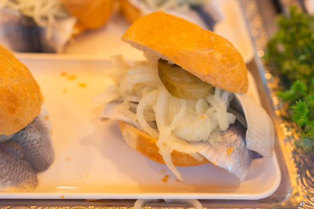 Traditional Herring Sandwich Close-Up