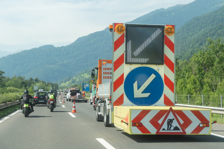 06.18.25, Haag, Switzerland, Highway Roadworkのeditorial素材