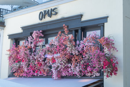 07.09.25, Luzern, Flower Decor on Shop Facadeのeditorial素材