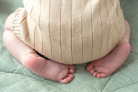 Newborn baby resting during early days of life inの写真素材