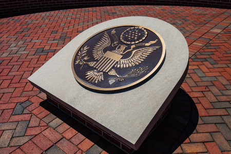 Bronze plaque of The Great Seal of the United Statesのeditorial素材