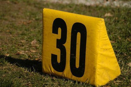 A marker on the third yard line.の写真素材