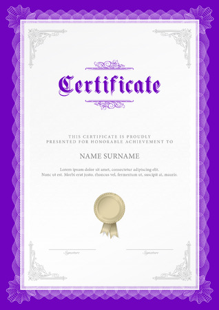 Certificate, Diploma of completion, vector design templateのイラスト素材