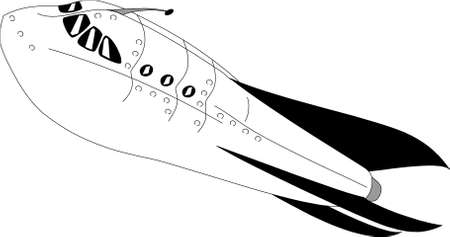 1930s style scifi retro rocket flyingのイラスト素材