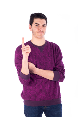 Young man got an idea - isolatedの写真素材