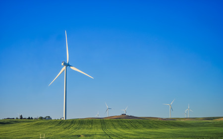 windmill on prairieの写真素材