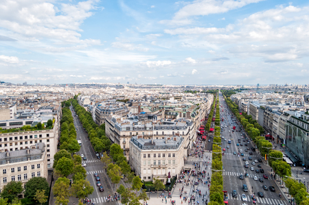 Paris city buildings under the blue skyのeditorial素材