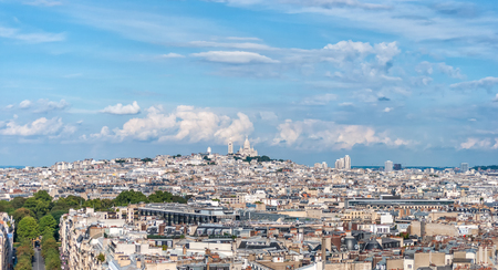 Paris city buildings under the blue skyの写真素材