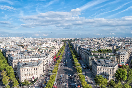 Paris city buildings under the blue skyのeditorial素材