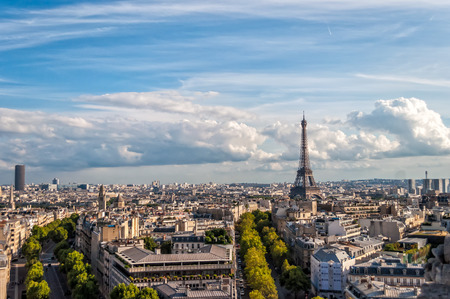 Eiffel Tower under the blue skyのeditorial素材