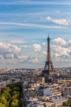 Eiffel Tower under the blue skyの写真素材
