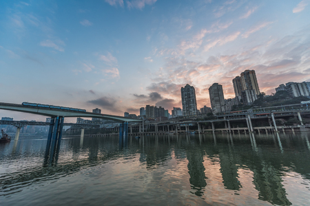 Chongqing Light Rail City Traffic sceneryの写真素材