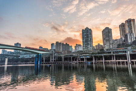 Chongqing Light Rail City Traffic sceneryのeditorial素材