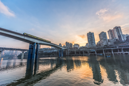 Chongqing Light Rail City Traffic sceneryのeditorial素材