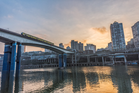 Chongqing Light Rail City Traffic sceneryのeditorial素材