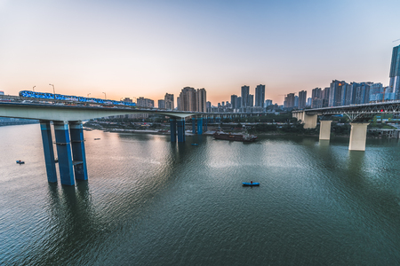Chongqing Light Rail City Traffic sceneryのeditorial素材