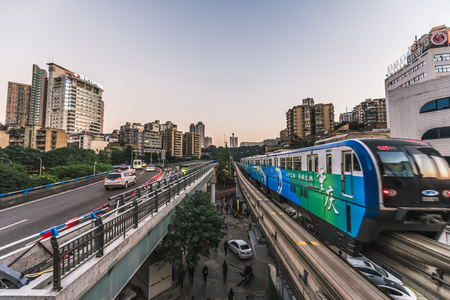 Chongqing Light Rail City Traffic sceneryのeditorial素材
