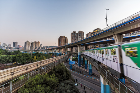 Chongqing Light Rail City Trafficのeditorial素材