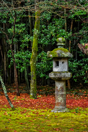 Kyoto garden stone lanternの写真素材