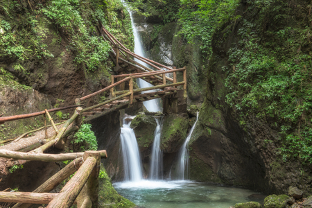 water stream of Qingcheng Mountain, Chengdu, Sichuanの写真素材