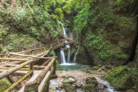 water stream of Qingcheng Mountain, Chengdu, Sichuanの写真素材